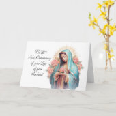 First Anniversary of Loss of Husband Blessed Mary カード (黄色い花)