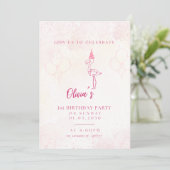 First baby girl birthday invitation card  招待状 (スタンド正面)
