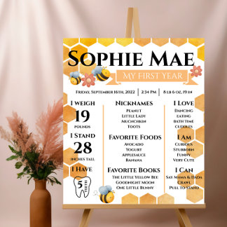 First Bee Dayマイルストーン光沢のあるポスター ポスター