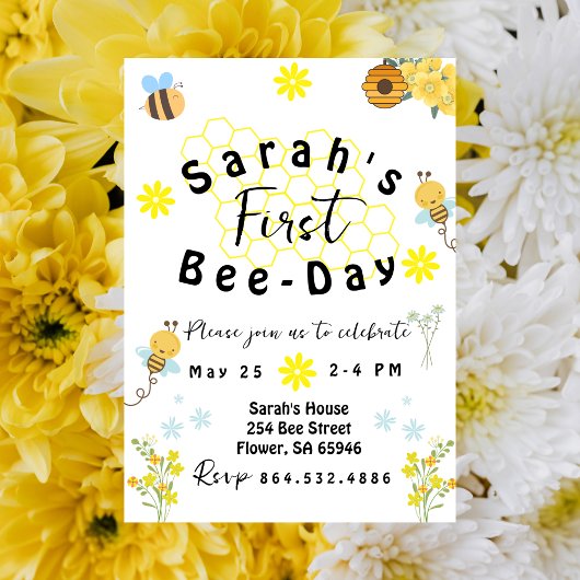 First Bee Day誕生日 招待状