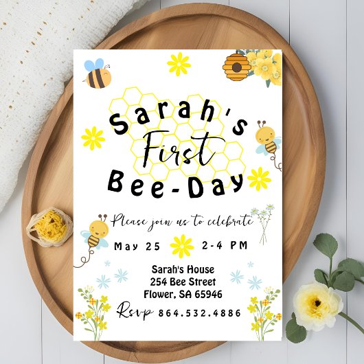 First Bee Day誕生日 招待状