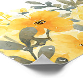 First Bee Day 1st Birthday Welcome Sign ポスター (角)