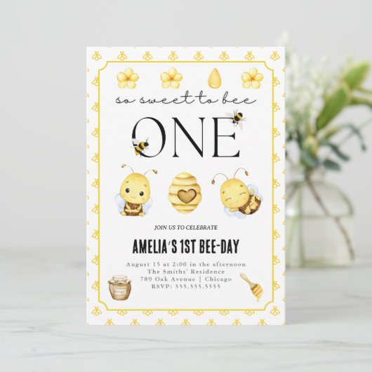 First Bee-day, Bee 1st Birthday招待状 招待状 (スタンド正面)