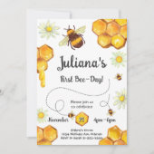 First Bee-Day Birthday Partyへの招待 招待状 (正面)