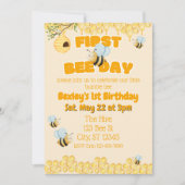 First Bee Day, Bumble Bee 1st Birthday 招待状 (正面)