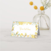 First Bee Day Bumblebee Birthday Party Food Tent プレイスカード (裏面)