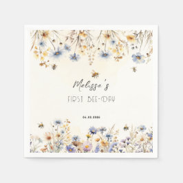 First Bee Day - Floral 1st Birthday  スタンダードカクテルナプキン