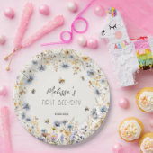 First Bee Day - Floral 1st Birthday ペーパープレート (パーティー)