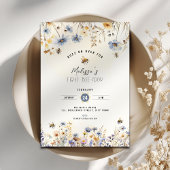First Bee Day - Floral 1st Birthday Invitation 招待状