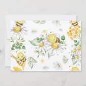 First Bee Day Floral Honey Bee Birthday Invitation サンキューカード (裏面)