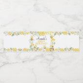 First Bee Day Floral Honey Bee Birthday Party ペットボトルラベル (シングルラベル)