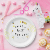 First Bee Day honey bee birthday ペーパープレート (パーティー)