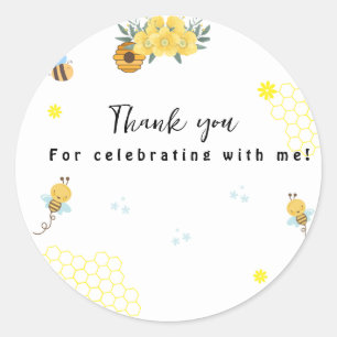 First Bee Day honey bee birthday ラウンドシール