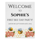 First Bee Day Welcome Sign - Glossy Poster ポスター (正面)