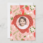 First Birthday 1st Birthday Strawberry Photo 招待状 (裏面)