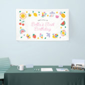 First Birthday Backdrop Sign, Little Sunshine 横断幕 (トレードショー)