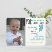 First Birthday Balloon Graphic Colorful Boy 招待状 (スタンド正面)