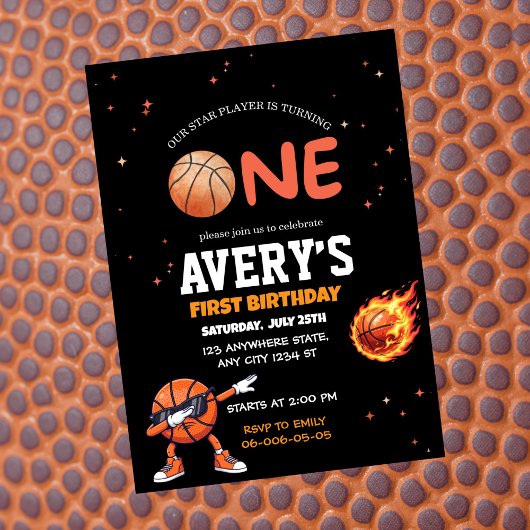 First birthday Basketball Invitation 招待状