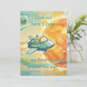 First Birthday Boy Party Digital Download 招待状 (スタンド正面)