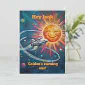 First Birthday Boy Party Digital Download 招待状 (スタンド正面)