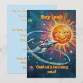 First Birthday Boy Party Digital Download 招待状 (正面/裏面)