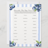 First Birthday Describe One year old berry game  シーズンカード (正面)