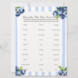 First Birthday Describe One year old berry game  シーズンカード