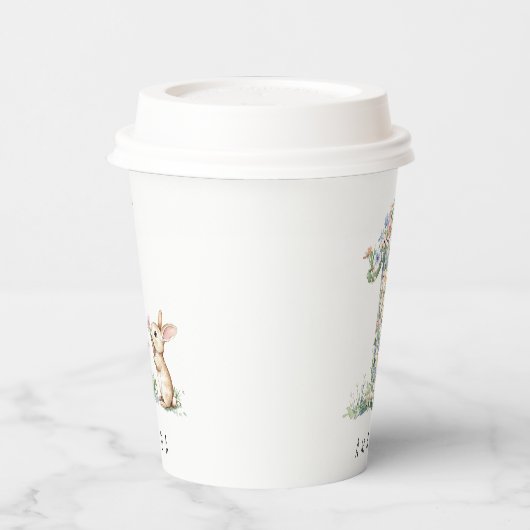 First Birthday Floral Bunny 紙コップ (左)