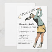 First Birthday Golf Party 招待状 (正面/裏面)