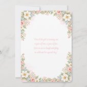 First Birthday Invitation Bunny Floral 招待状 (裏面)