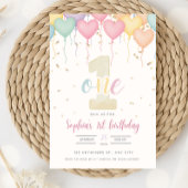 First Birthday Invitation - Pastel 5x7 招待状