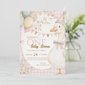 First birthday invitation with a fun goose design 招待状 (スタンド正面)