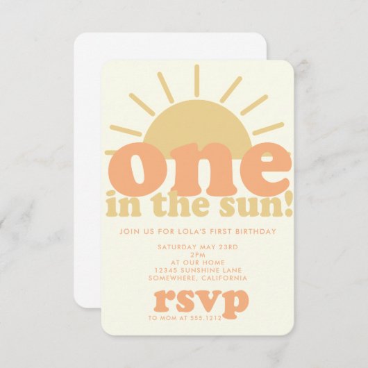 First Birthday Invite 招待状 (正面/裏面)