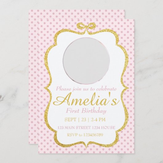 First Birthday Invite 招待状 (正面/裏面)