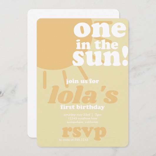 First Birthday Invite 招待状 (正面/裏面)