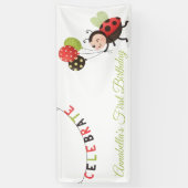 First Birthday Ladybug Banner 横断幕 (縦)