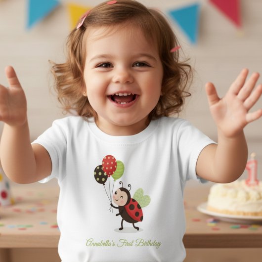 First Birthday Ladybug Toddler T-Shirt トドラーTシャツ