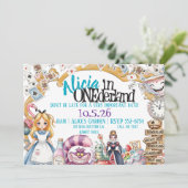 First Birthday ONEderland Wonderland Theme Invite 招待状 (スタンド正面)