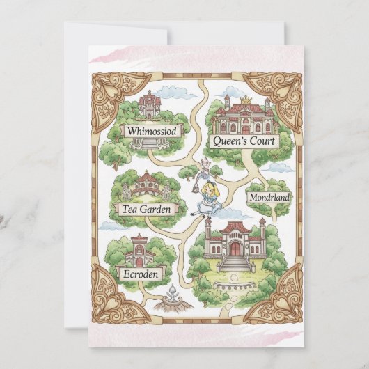 First Birthday ONEderland Wonderland Theme Invite 招待状 (裏面)