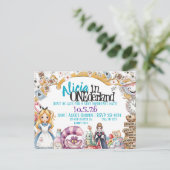 First Birthday ONEderland Wonderland Theme Invite 案内ポストカード (スタンド正面)