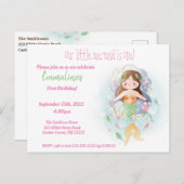 First Birthday Party小さな女の子 ポストカード (正面/裏面)