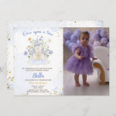 First birthday party a Princess Castle Photo 招待状 (正面/裏面)