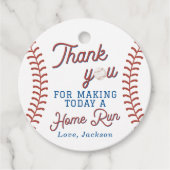 First Birthday Party Baseball Thank Youラベル フェイバータグ (正面)
