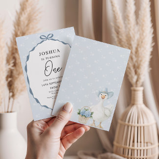 First Birthday Party Cute Duck  招待状