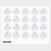 First Birthday Party Favy Stickers (紫/灰色) ラウンドシール (シート)