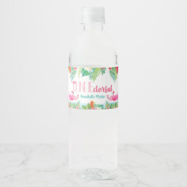 First Birthday Party Water Labels, Flamingos ペットボトルラベル