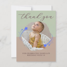First Birthday Photo Shooting Star Thank You Card サンキューカード