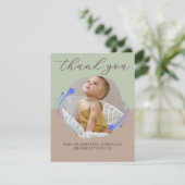 First Birthday Photo Shooting Star Thank You Card サンキューカード (スタンド正面)