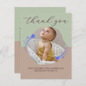 First Birthday Photo Shooting Star Thank You Card サンキューカード (正面/裏面)