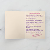 First Birthday Pink Teddy Bear for Granddaughter カード (内部)